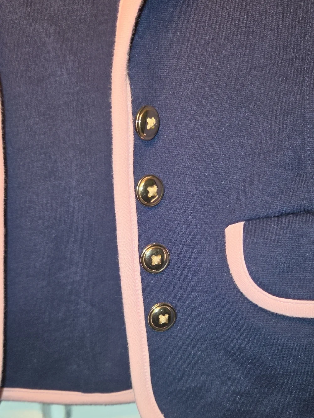 Gymboree Navy Blazer with Light Pink Piping